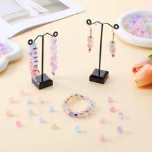 100 件渐变玻璃花珠、透明铃铛花隔珠、混合水晶花玻璃珠适用于 DIY 串珠项目、手链、项链、耳环 - 玻璃花朵珠 - 查看 5