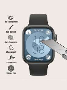 1pc Solid Color 3D Full Screen Scratch-Resistant PET Composite Smart Watch Protective Film With Cleaning Cloth Compatible With Huawei Watch Fit 3