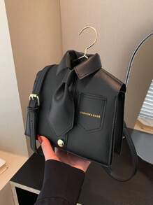 Quirky Collar Shape Women Shoulder Bag, Black Flap Fashion Crossbody Bag, Phone Pouch, Interesting Gift - Baby Blue - View 2