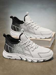 2025 Plus Size Men's Skateboard Shoes, Retro/Collegiate Sneakers, Geometric Pattern Casual Outdoor Big Foot Shoes, Low-Top Athletic Shoes With Thick Sole Grip And Leather Upper For Running & Daily Wear, All Season