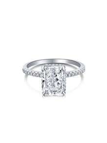 1 pièce Anneau unique en argent sterling S925 serti de pierre précieuse colorée et de diamant taille flocon de neige, cadeau idéal pour la Saint-Valentin ou un anniversaire