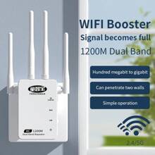 WiFi Extender Repeater Covers Up To 6000sq.Ft And 55 Devices, WiFi Signal Booster, Long Range Amplifier With Ethernet Port, Access Point, 1-Key Setup, Alexa Compatible,Office Rental Housing Suitable For Large Houses