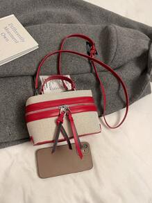 1 pieza Bolsa de cosméticos grande y simple con estilo de fragancia, Bolsa de cosméticos portátil con estilo de fragancia a cuadros, Nueva bolsa cuadrada pequeña de moda, Bolsa de lápiz labial, Bolso de mano, Bolso de hombro, Bolso cruzado, Adecuado para banquetes, compras, ir a trabajar, escuela secundaria, preparatoria, universidad