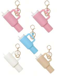 Juego de 1/2/3/5/8 piezas de llavero con mini vaso, lindos encantos con vaso para mujer para bolso, mochila, botella de agua mini - Estilo callejero, multicolor, accesorios del llavero, encantos para bolsos, vasos, 5/3/2/1 llaveros, accesorios para bolsos, encantos para bolsos de mano, caja de almacenamiento de lápiz labial, accesorios para bolsos, llavero de mini vaso, llavero de mini vaso para llavero o bálsamo labial, llavero lindo de vaso