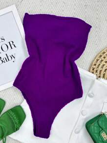 STRAP-DOWN BODYSUIT WITH SEXY PADDING - Morado - Ver 2