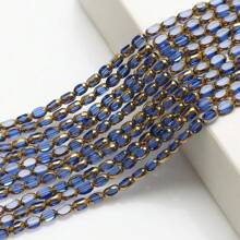 Long Double Cone Glass Beads For Jewelry-Making 4mm(0.157in)*6mm(0.236in)/48PCS Reusable Loose DIY Craft Beads, Plated With Color AB Handmade Accessories - 4*6 Gold Edge Rice Beads - View 16