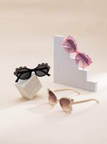 1 Pair/3 Pairs Children's Oval Monster Sequin Bow Fashion Decorative Fashion Glasses - Multicolor - View 1