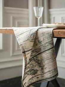 复古美式乡村风格棕色条纹餐桌垫，适合节日聚会、生日派对、四季皆宜 - D - 查看 6