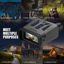 Night Vision Goggles Binoculars With LCD Screen 4K Night Vision Binoculars For Adults, Dual Night Vision Modes Binoculars With 4000mAh Battery, 32GB SD Card Included For Adventure And Surveillance,Tracking Up To 500 Meters (Black)