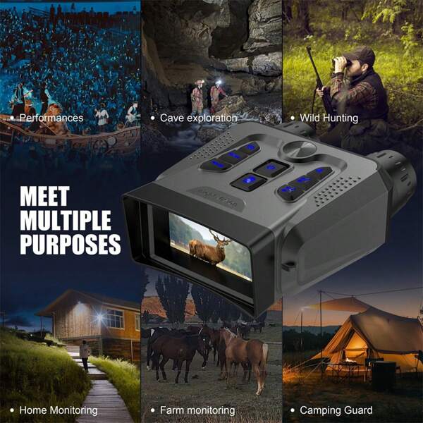 Jumelles à vision nocturne avec écran LCD 4K pour adultes. Jumelles à double mode de vision nocturne avec batterie 4000mAh et carte SD 32 Go incluses, pour l'aventure et la surveillance, avec une portée de suivi jusqu'à 500 mètres (noir)