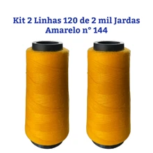 Kit 2 Sewing Threads 120 Straight 2,000 Yards, White, Black And Colored - 黃色 - 查看 1