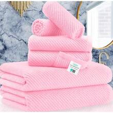 Juego de 4 toallas de mano para baño - Grandes 18x28 |  % algodón |   Gruesas |   Secado rápido |   Suaves, toallas de mano para baño, artículos esenciales para dormitorio universitario, beige - Morado - Ver 12