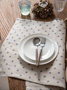 American Pastoral Retro Minimalist Floral Print Napkin/Towel, Rectangular Versatile Handcloth, All Season - A - View 4
