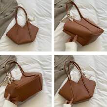 Zestaw 2 części: 1 torba typu tote i 1 prosty szalik, torebka na ramię, duża pojemność, styl vintage, prosta i uniwersalna