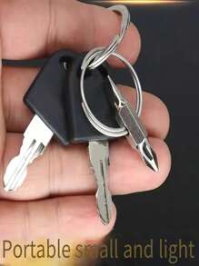 1pc Keychain Screwdriver Bit With Phillips And Flat Head Small Pocket EDC Tool Multi-Functional Keychain Repair Tool