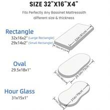 婴儿床弹力床单，男女宝宝通用，柔软透气，适用于椭圆形摇篮、摩西篮和长方形床垫。