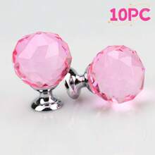 10pcs 30mm Round Crystal Glass Cabinet Knobs, Drawer Pulls Handles For Kitchen/Wardrobe Doors, Furniture Hardware - Multicolor - View 23