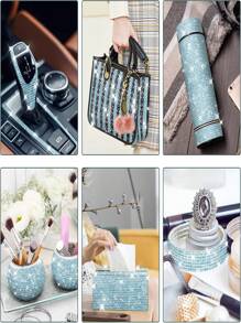 1 Yards Lakeblue Tự dính Rhinestone Ribbon Pha lê Kim cương Bling Ribbon DIY Trang trí Nhãn dán với 2 mm Rhinestone cho Nghệ thuật Thủ công DIY, Trang trí Tiệc cưới, Trang trí Điện thoại Xe hơi Máy tính Bình nước Trang trí Giá đỡ Trang điểm - 1 yard hồ xanh - Xem 5