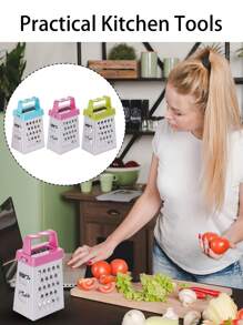 1pc Mini Garlic Grater, Stainless Steel Cheese Ginger Vegetable Spices Small Grater For Kitchen,Stainless Steel Mini Cheese Grater,Creative Small Box Graters For Kitchen Slicer, Cheese, Potato, Squash, Zucchini, Carrots, Lemons And Cucumbers,Ginger, Vegetable,Stainless Steel Four-Sided Planer,Multi-Function Vegetable Grater,Mini Cheese Grater, Professional Box Grater, Stainless Steel With 4 Sides,Kitchen Gadgets