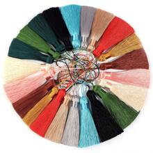 5 buc/pachet stil vintage cu ciucuri, perdea pliabilă cu evantai, ciucuri agățate, 90 x 15 mm