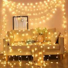 1pc 20-LED Warm White Star String Lights, Battery Powered Fairy Lights For Indoor Use, Suitable For Party, Wedding, Holiday Decor, Girls Birthday, Bedroom, Garden Decor