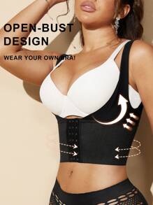 1pc Women Black Slimming Corset Tank Top, Bust Support, Waist Shaper Tummy Control Flat Belly Sheath Pants Underwear Shorts Lingerie Briefs Shapewear Waist Trainer Shaper 