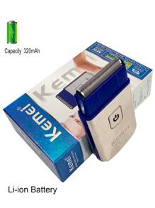 Kemei KM-T100 男士电动便携式剃须刀 USB 充电往复式剃须刀强力单刀片剃须机胡须去除器旅行剃须刀男士礼物 - 灰色 - 查看 12