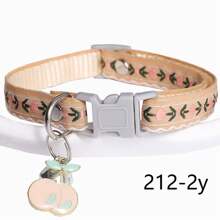 Studded Pet Collar With Bow Tie And Bell, Adjustable Buckle Dog Cat Collar, 22-32cm/8.66-12.6 Inch