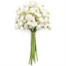 36Pcs Ranunculus Artificial Flower, Faux Mini Ranunculus Flowers For DIY Bouquet, Bulk Fake Wedding Filler Flowers For Centerpieces Arrangements Bridal Shower Decorations - trắng - Xem 4