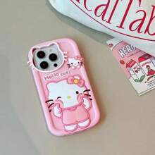 Sanrio Étui de protection pour téléphone Sanrio Hello chat Chat autorisé pour les sports, modèle 2025, conception mignonne et pleine couverture antichoc. Design nœud adorable et populaire pour fille.