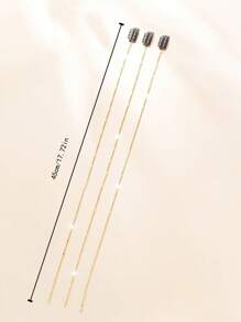 3pcs Minimalist Geometric Chain Decor Hair Clips Set, Braiding Tool, Suitable For Daily, Party, Outdoor Events And Gatherings - Multicolor - View 3