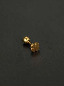 1Pc/1Pair Stainless Steel Gold/Silver Earrings With Four Leaf Clover Simple And Fashionable Design, Available In Multiple Colors, Compact And Mini Earrings, Earrings For Women's Daily Wear