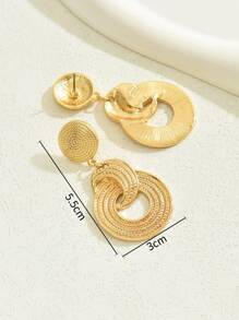 1 Pair Alloy Twisted Geometric Earrings, Suitable For Daily Wear