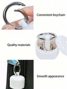 1Pc Jewelry Box Case,Portable Jewelry Storage Case,Traveling Jewelry Holder Storage, Pill Box Keychain Container,Keychain,Portable Ring Holder Keychain,Sports Jewelry Box Case,Travel Jewelry Box Case,Women'sTraveling Ring Holder Keychain Gifts Women Girls - Multicolor - View 7