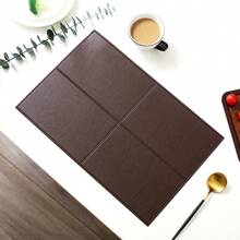 Placemats met vierkant rasterpatroon, hittebestendig, oliebestendig, antislip, waterdicht, isolatie, geschikt voor huis-/hoteldecoratie, 4/6 stuks beschikbaar