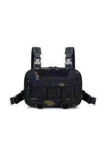 Bolsa de pecho para hombres, bolsa MOLLE para exteriores, bolsa de camuflaje multifuncional para pesca, ciclismo, campamento, adecuada para adolescentes, atuendo casual de verano, deportes al aire libre, viajes de vacaciones, regalos de cumpleaños o accesorios de graduación