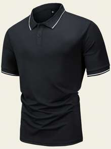 4 Piezas Camisas polo de manga corta de verano de colores para hombre, camisas polo clásicas casuales y delgadas de unicolor, versátiles para vacaciones y uso al aire libre