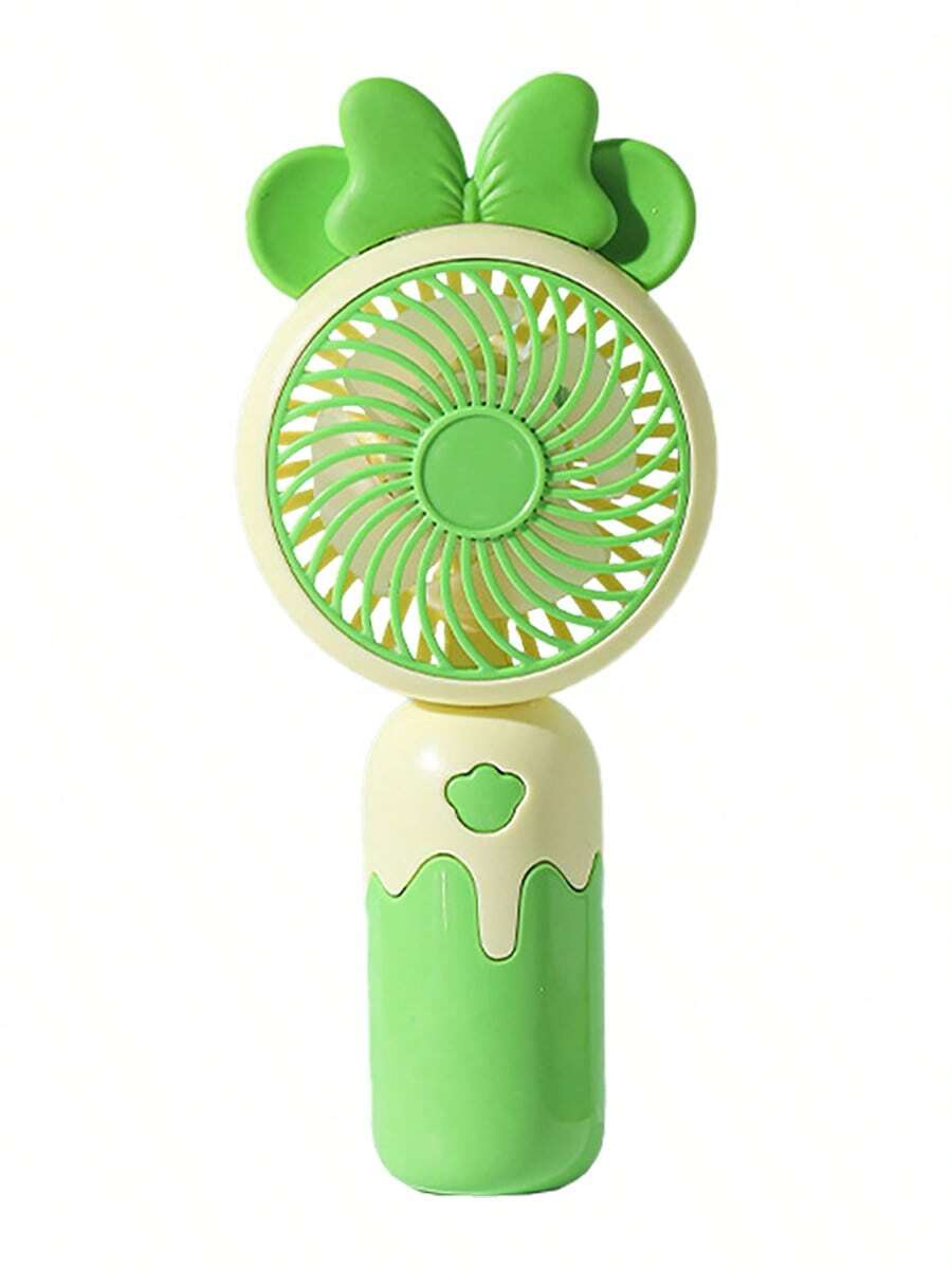 Handheld Fan Cartoon Cute Animal Desktop Outdoor Multifunctional Mobile Phone Holder Fan USB Charging Wind Power Summer Silent Electric Fan Student Dormitory Desktop Office Small Portable Mini Handheld Small Fan - Green - View 1