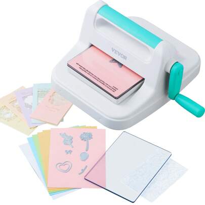 Manual Die Cutting & Embossing Machine, Portable Cut Machines, 6/9 Inch Opening Scrapbooking Machine Full Kit Included, For Arts & Crafts, Scrapbooking, Card Making And Crafting, White