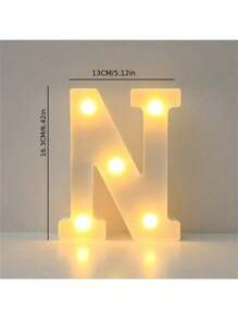 16cm Luce a LED con lettere, luce notturna illuminata con alfabeto e numeri, adatta per decorazione di casa, bar, matrimonio, festa di compleanno - Bianco - Visualizzare 9