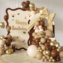 25pcs/132pcs 5/10/18inch Brown Ivory White Metallic Gold Latex Balloon Garland Arch Kit For Martini Party Birthday Wedding Babyshower Bridal Shower Party Supplies