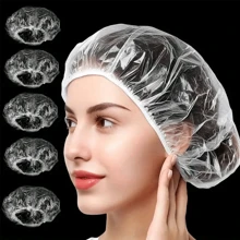 50pcs/100pcs, Disposable Hat, Dust-Proof Top Cover, Thickened Food Workshop, Surgical And Health Care Doctor, Catering Kitchen Fume Hood, Secondary Shower Cap, Hair Dye Shower Cap, Plastic Beauty Salon Cap, Essential Items For College Students Returning To School, Back To School Supplies, Shower Cap, Convenient To Carry - Multicolor - View 9