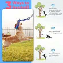 Petbobi Pet Bungee Dog Toy, Tree Tug Toy For Pitbull Interactive & Exercise, Spring Pole Tug Of War Toy With Durable Rope, Muscle Builder Outdoor Hanging Toys For Large Dogs Reduce Boredom
