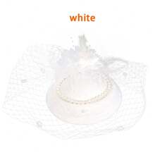 1 件全新 20 年代 50 年代夹式头饰复古头饰春季肯塔基德比帽婚礼花朵仿珍珠面纱药盒帽羽毛新娘女士茶会帽，发饰迷你帽子小帽子迷你高顶帽迷你帽 - 彩色 - 查看 18