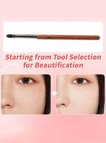 Q 1 Pc Lip Brush With Storage Box, Suitable For Both Men And Women, Portable Makeup Essential For Daily Use And Travel - Redwood - View 5