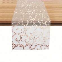 1 rouleau de nappe à motif étoiles, runner de table de décoration de maison pour tous les jours et les fêtes, runner de table élégant en feuille d'or pour les fêtes, cadeau parfait pour l'anniversaire, les fêtes, le mariage, la Saint-Valentin