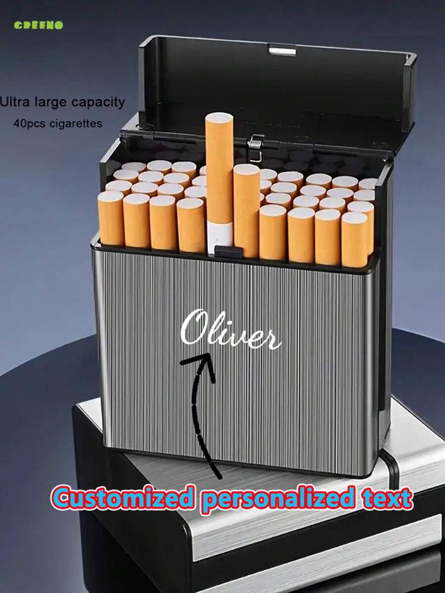 40 Slot High Capacity Aluminum Alloy & Plastic Automatic Flip-Top Sealed Cigarette Case