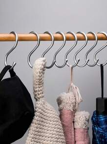 10 个装不锈钢粘合挂钩，学生宿舍便携式无孔挂钩，家庭橱柜门后不锈钢 S 形双挂钩，家庭储物和整理，适用于厨房、卧室、浴室、办公室、书桌 - 彩色 - 查看 10