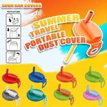 1/4 قطع غطاء أكواب للعلب، أغطية علب المشروبات الغازية بأربعة ألوان، مناسبة للاستخدام مرة أخرى في المشروبات الغازية والعصائر، مجموعة إكسسوارات الحفلات، لوازم العودة إلى المدرسة - متعدد الألوان - مشاهدة 11