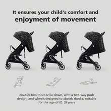 Carriola  de bebé para paseo de bastón ligera moderna de fácil doblado como maleta ideal para viajar o salir a pasear - Multicolor - Ver 3